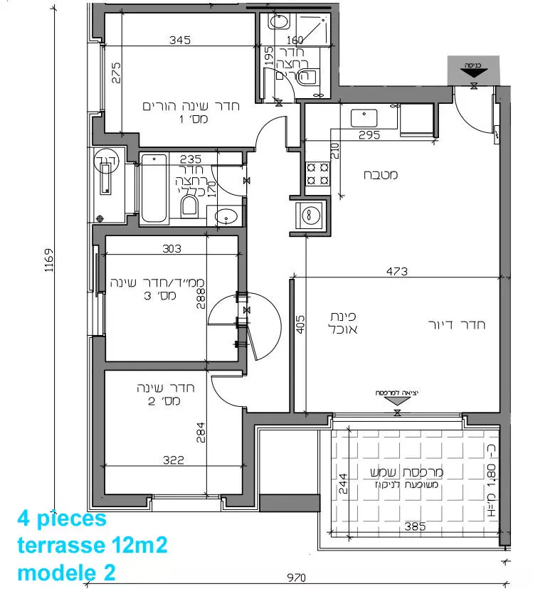 Proyecto Nuevo Kiryat Hayovel Jerusalén 4 habitaciones 94m2 y 104m2