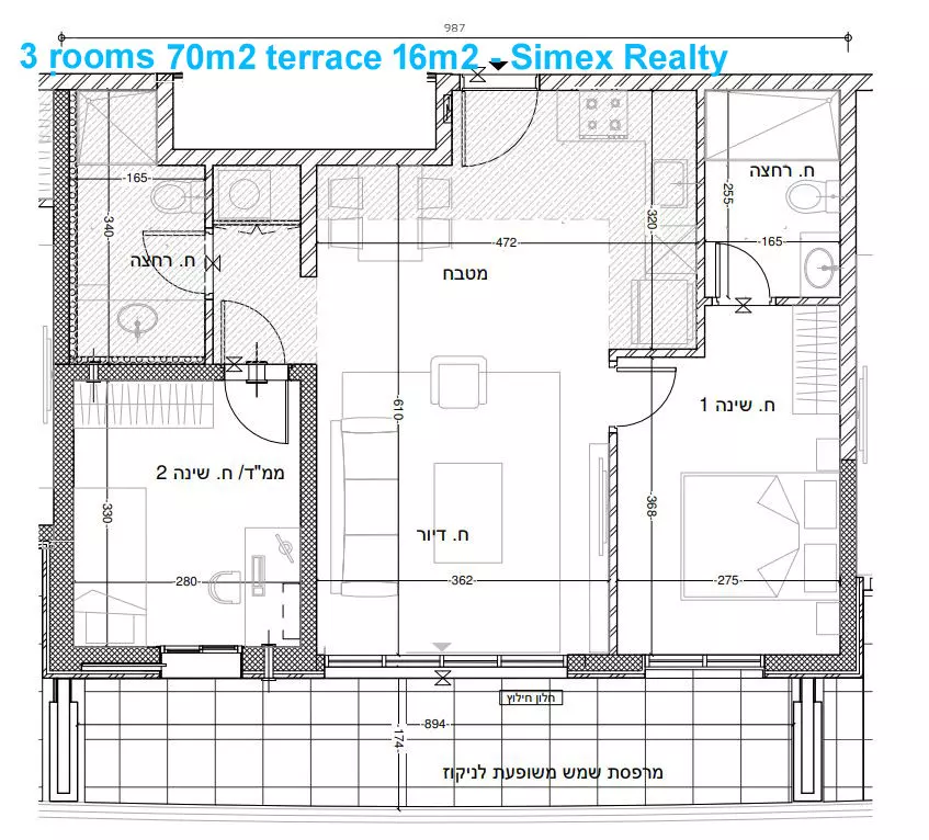 Proyecto nuevo en 2 edificios de 9 pisos y 1 edificio de 19 pisos, Kiryat Hayovel Jerusalén